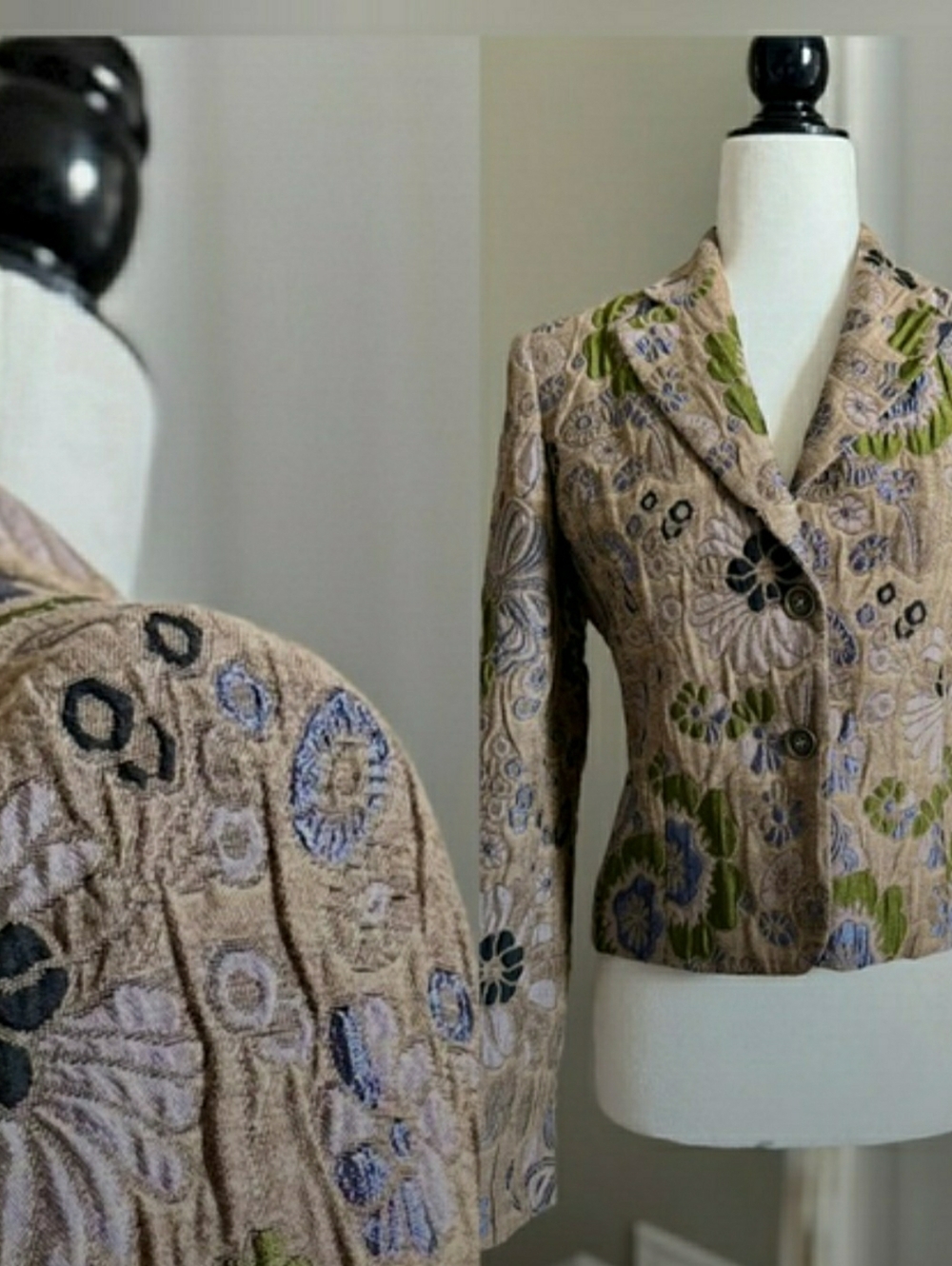 Gorgeous Tristan & Iseut Floral Embroidered Women's Blazer/Jacket, Sz S